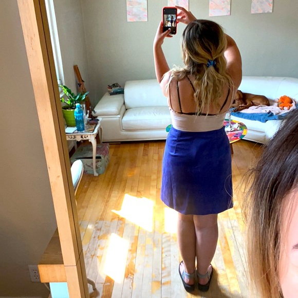 asymmetrical blue fauxsuede skirt by anthropologie - Picture 6 of 6